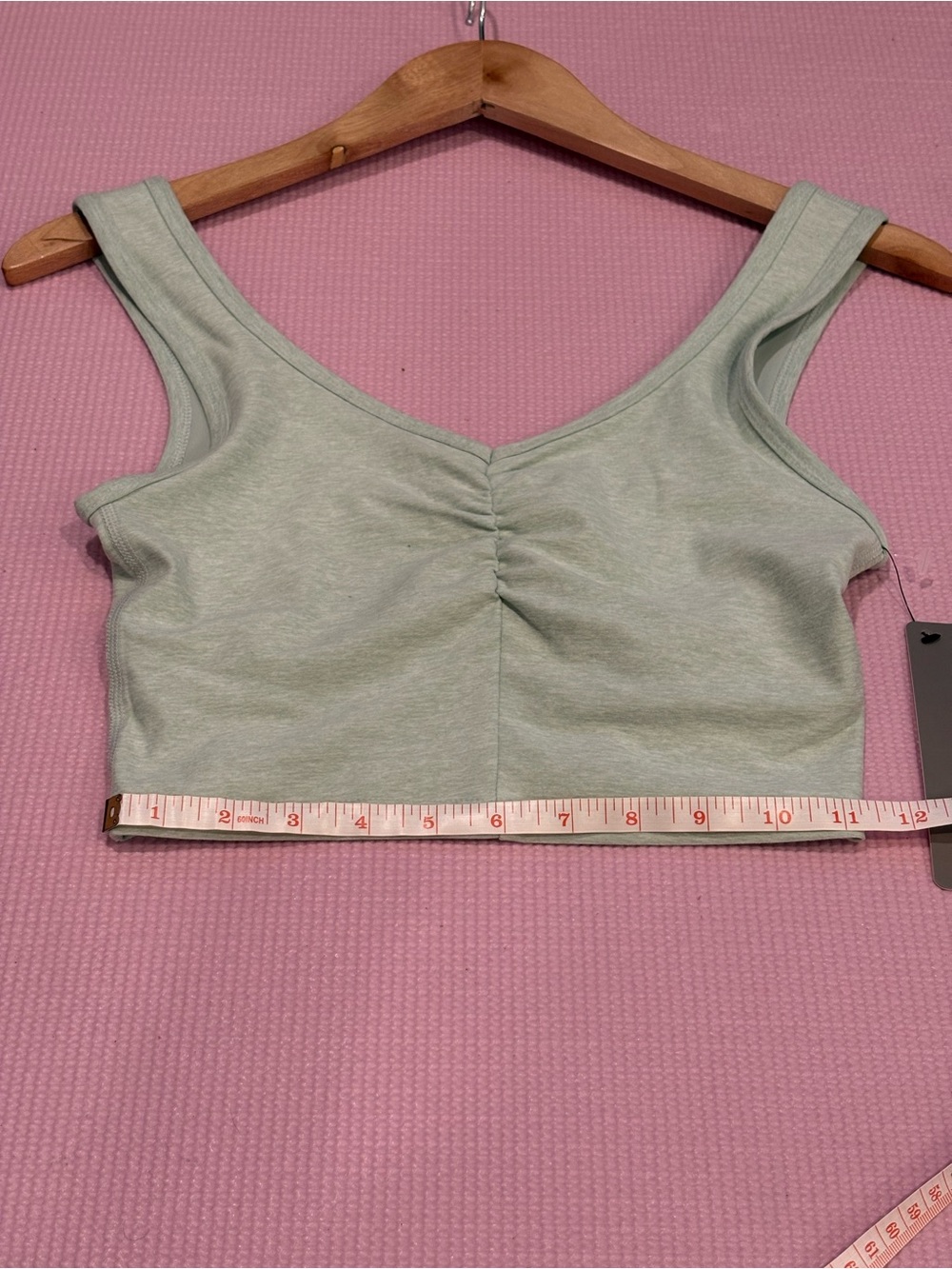 NWT Sage Green Ruched Yoga Tank Top Activewear Size S $38 MSRP - Picture 5 of 6